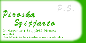 piroska szijjarto business card